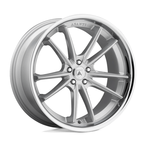 Asanti Black ABL-23 SIGMA Brushed Silver Chrome Lip 24x9 +15 5x115mm 72.6mm - WheelWiz