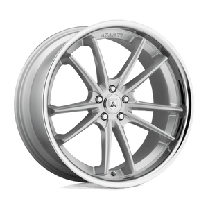 Asanti Black ABL-23 SIGMA Brushed Silver Chrome Lip 24x9 +15 5x115mm 72.6mm - WheelWiz