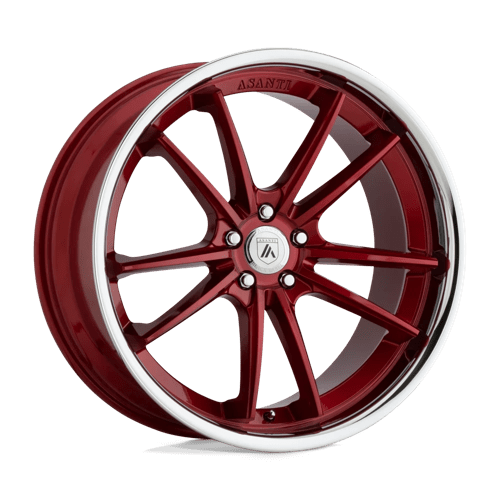 Asanti Black ABL-23 SIGMA Candy Red With Chrome Lip 20x9 +35 5x112mm 72.6mm - WheelWiz