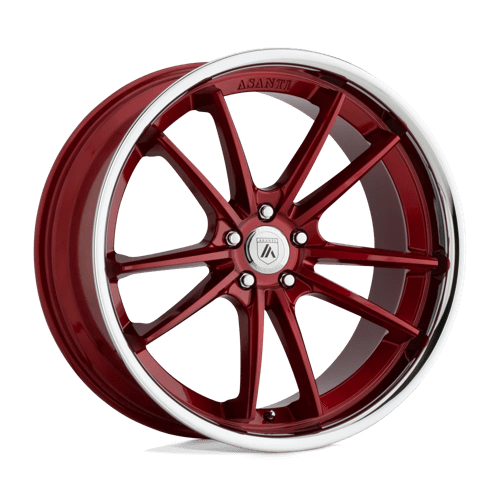 Asanti Black ABL-23 SIGMA Candy Red With Chrome Lip 22x9 +32 5x114.3mm 72.6mm - WheelWiz