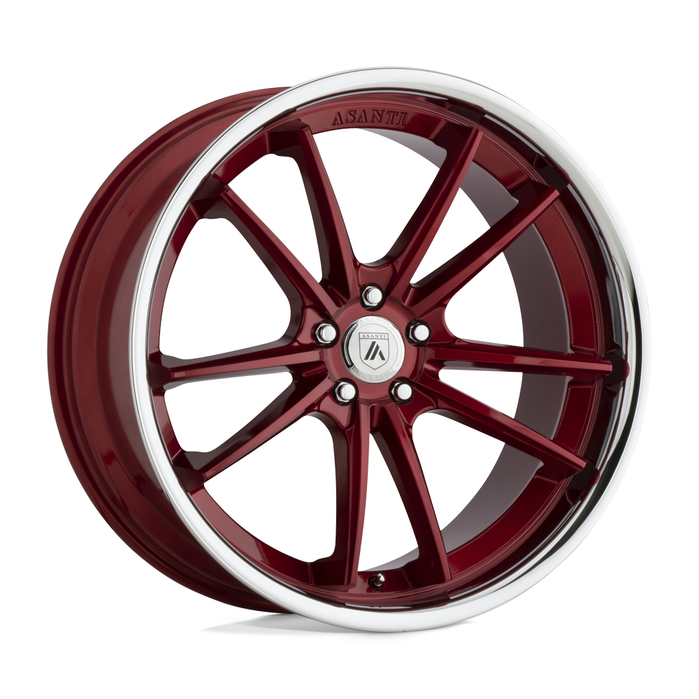 Asanti Black ABL-23 SIGMA Candy Red With Chrome Lip 20x9 +35 5x120mm 74.1mm - WheelWiz
