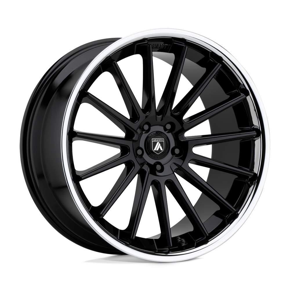 Asanti Black ABL-24 BETA Gloss Black Chrome Lip 20x10.5 +20 5x115mm 72.6mm - WheelWiz
