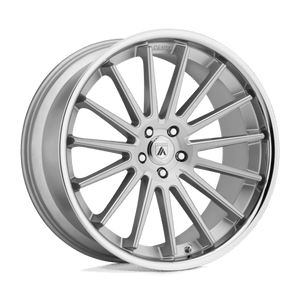 Asanti Black ABL-24 BETA Brushed Silver Chrome Lip 22x9 +32 5x112mm 72.6mm - WheelWiz