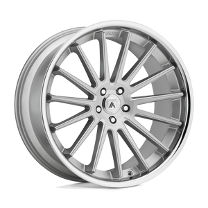 Asanti Black ABL-24 BETA Brushed Silver Chrome Lip 24x9 +32 5x112mm 72.6mm - WheelWiz