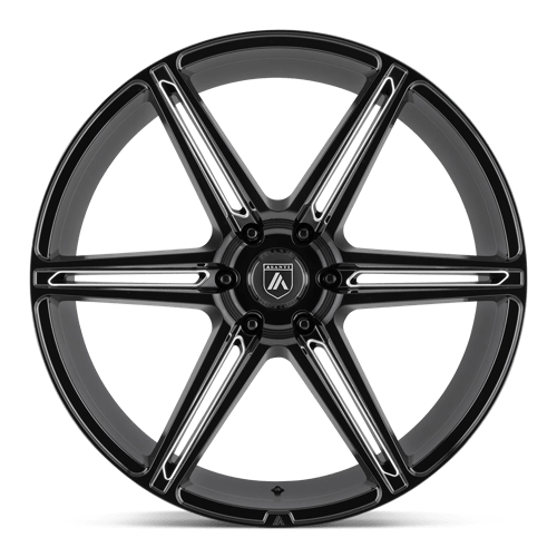 Asanti Black ABL-25 ALPHA 6 Gloss Black Milled 24x10 +30 6x139.7mm 100.3mm - WheelWiz