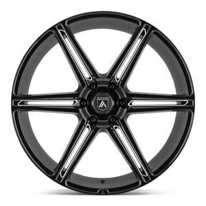 Asanti Black ABL-25 ALPHA 6 Gloss Black Milled 20x9 +30 6x139.7mm 100.3mm - WheelWiz