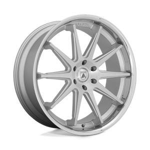 Asanti Black ABL-29 EMPEROR Brushed Silver With Chrome Lip 22x10 +30 6x135mm 87.1mm - WheelWiz