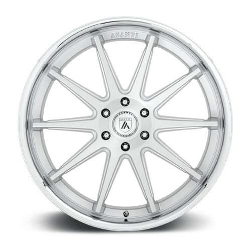Asanti Black ABL-29 EMPEROR Brushed Silver With Chrome Lip 22x10 +30 6x135mm 87.1mm - Wheelwiz
