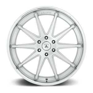 Asanti Black ABL-29 EMPEROR Brushed Silver With Chrome Lip 22x10 +30 6x135mm 87.1mm - Wheelwiz