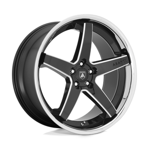 Asanti Black ABL31 REGAL Gloss Black Milled With Chrome Lip 20x10.5 +38 5x120mm 74.1mm - WheelWiz