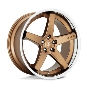 Asanti Black ABL31 REGAL Satin Bronze With Chrome Lip 22x9 +32 5x112mm 72.6mm - WheelWiz