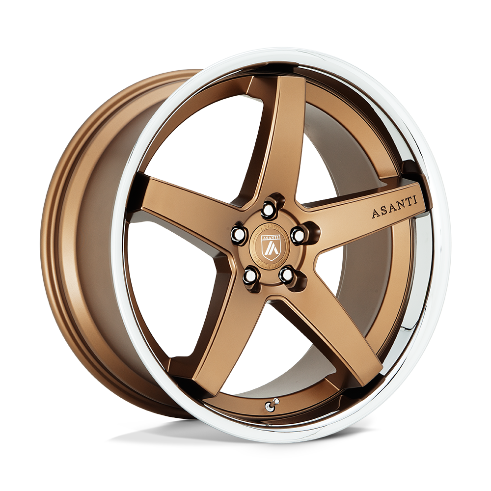 Asanti Black ABL31 REGAL Satin Bronze With Chrome Lip 22x10.5 +35 5x120mm 74.1mm - WheelWiz