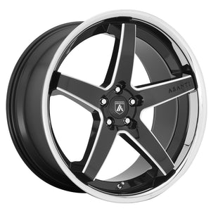 Asanti Black ABL31 REGAL Gloss Black Milled With Chrome Lip 22x10.5 +35 5x112mm 72.6mm - Wheelwiz