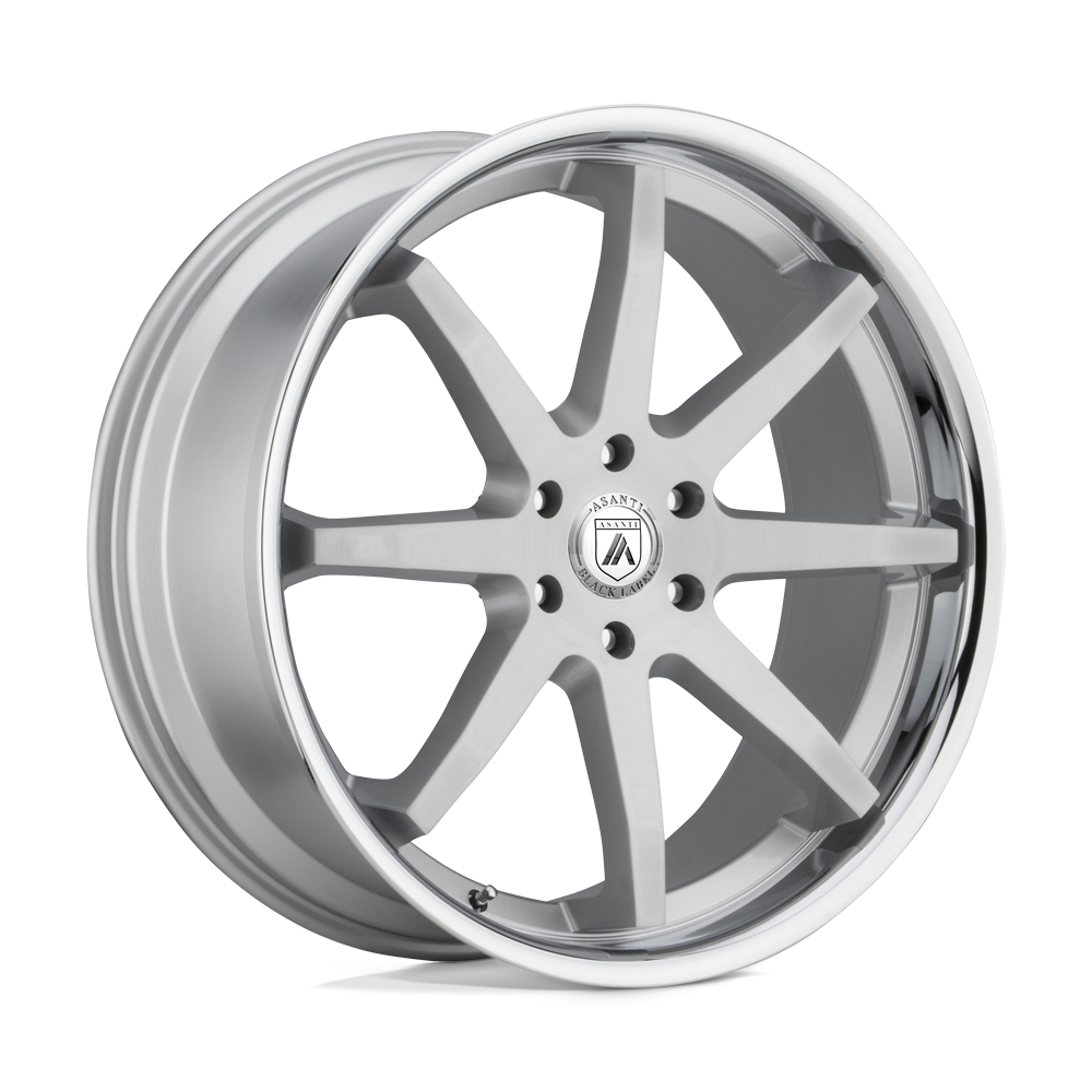 Asanti Black ABL-32 KAISER Brushed Silver Chrome Lip 20x9 +30 5x114.3mm 72.6mm - WheelWiz