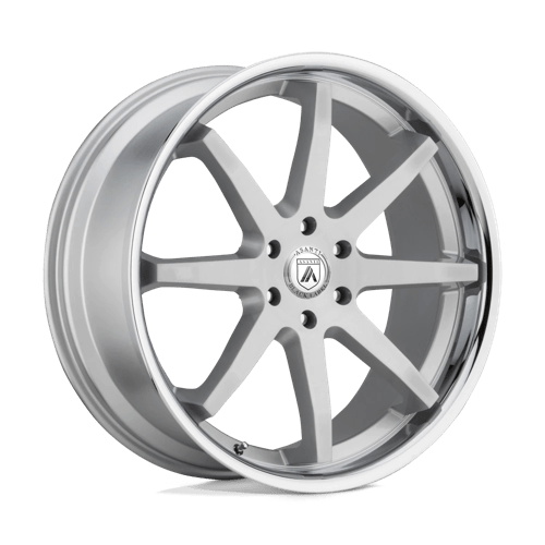 Asanti Black ABL-32 KAISER Brushed Silver Chrome Lip 20x9 +30 5x120mm 74.1mm - WheelWiz
