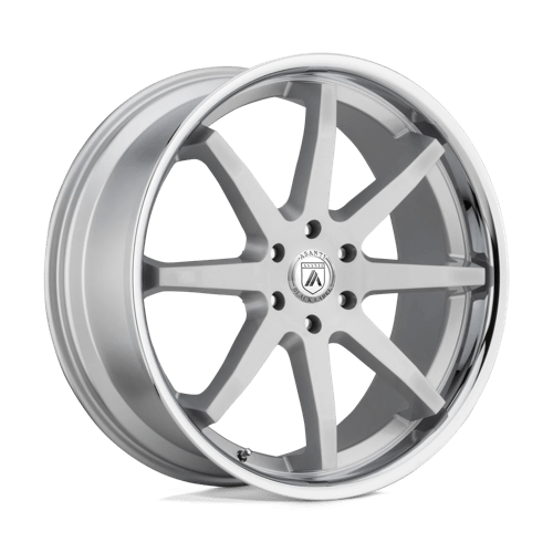 Asanti Black ABL-32 KAISER Brushed Silver Chrome Lip 20x9 +30 5x114.3mm 72.6mm - WheelWiz