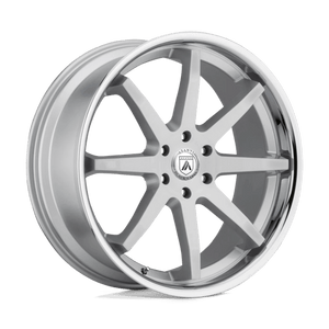 Asanti Black ABL-32 KAISER Brushed Silver Chrome Lip 20x9 +30 5x114.3mm 72.6mm - WheelWiz