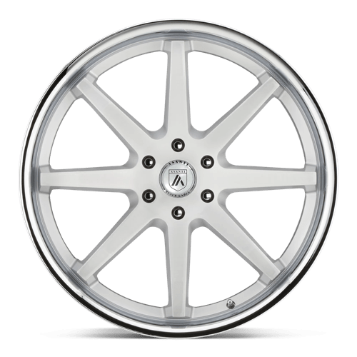 Asanti Black ABL-32 KAISER Brushed Silver Chrome Lip 20x9 +30 5x114.3mm 72.6mm - WheelWiz