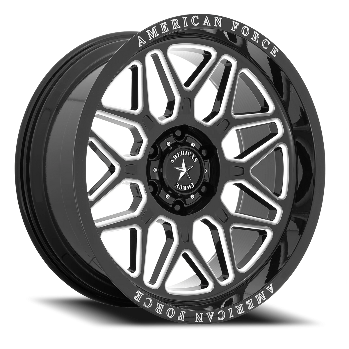 American Force AC001 Rush Gloss Black W/ Milled 22x10 -18 6x139.7mm 78.1mm - Wheelwiz