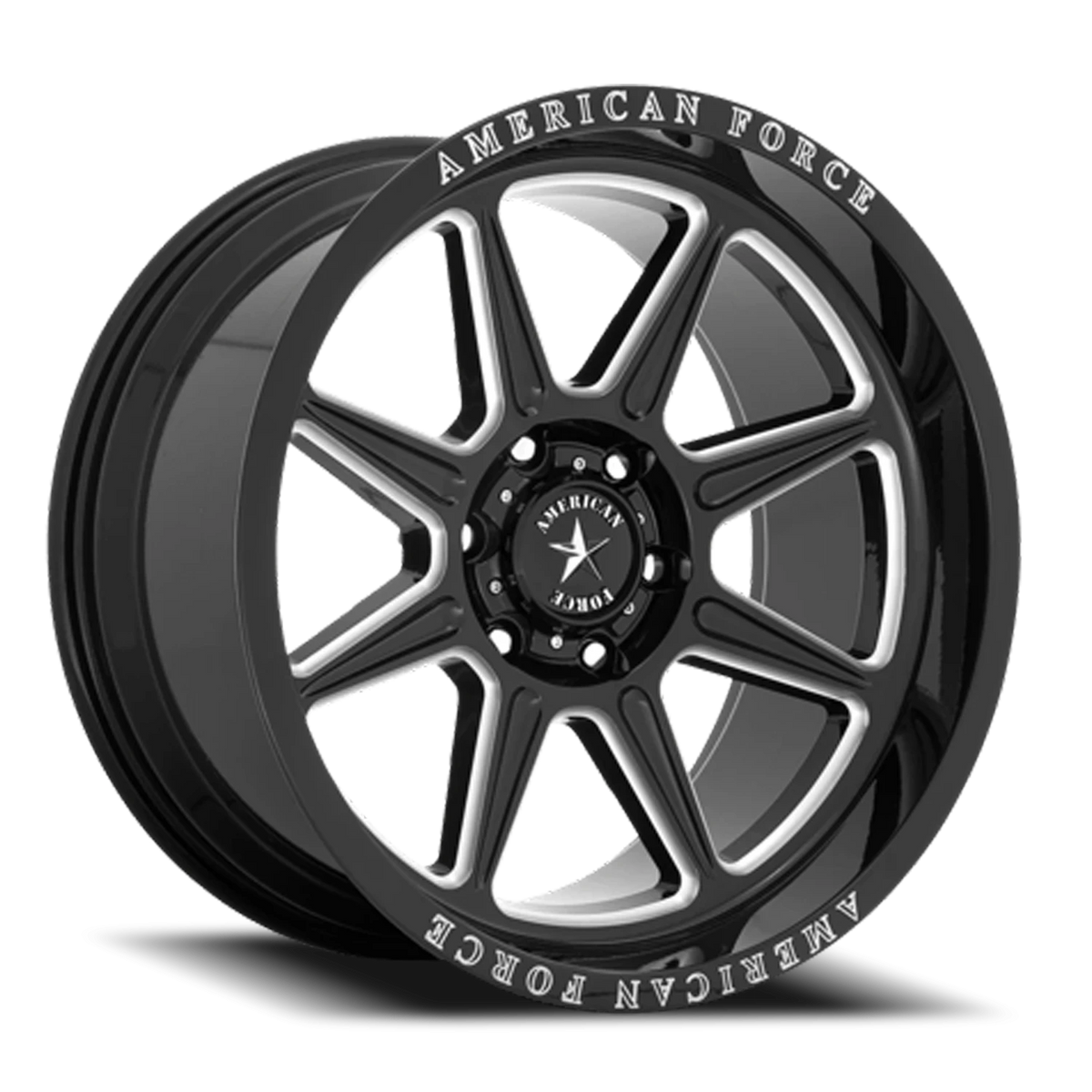 American Force AC002 Trail Gloss Black W/ Milled 20x10 -18 6x139.7mm 106.1mm - Wheelwiz