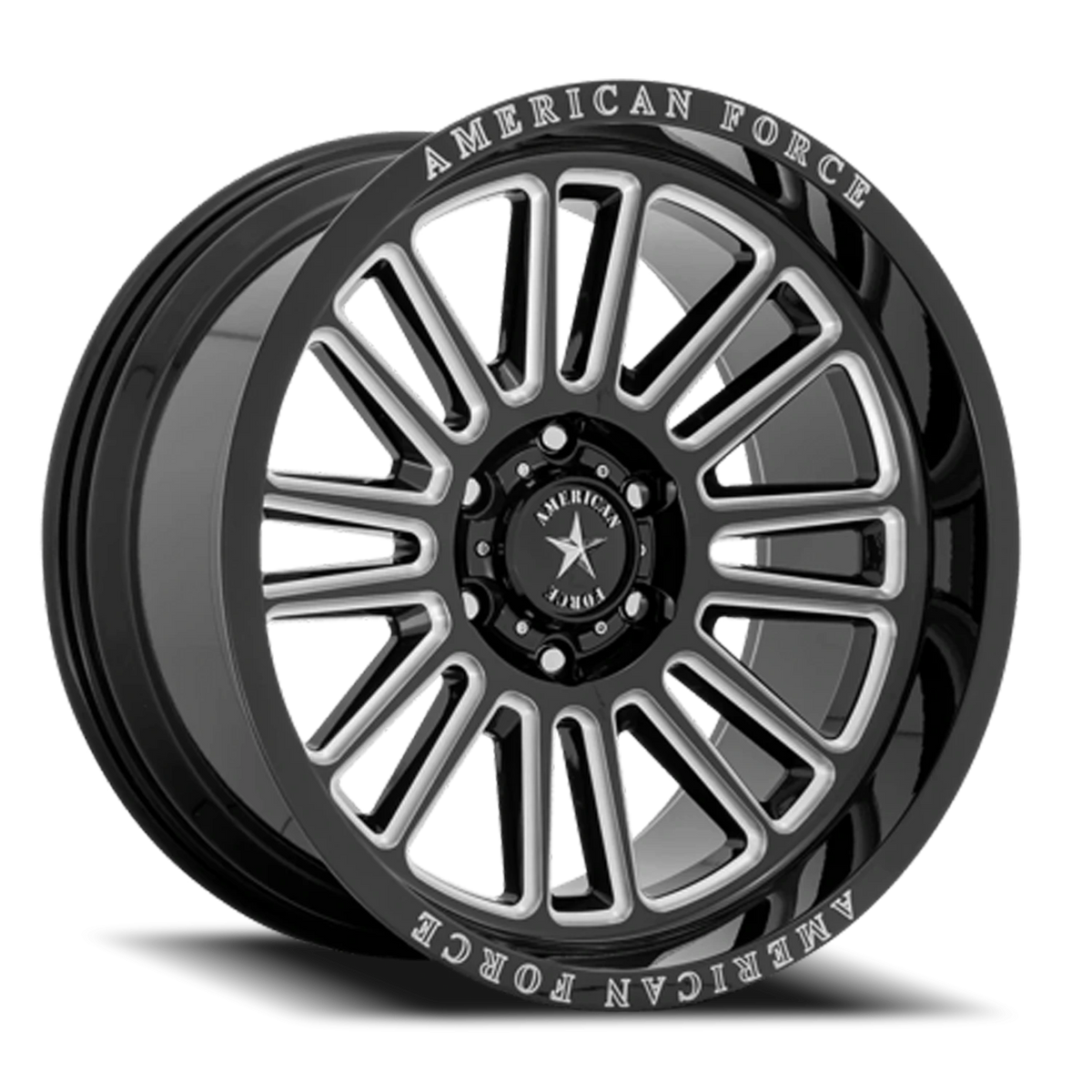 American Force AC003 Weapon Gloss Black W/ Milled 22x10 -18 6x139.7mm 106.1mm - Wheelwiz