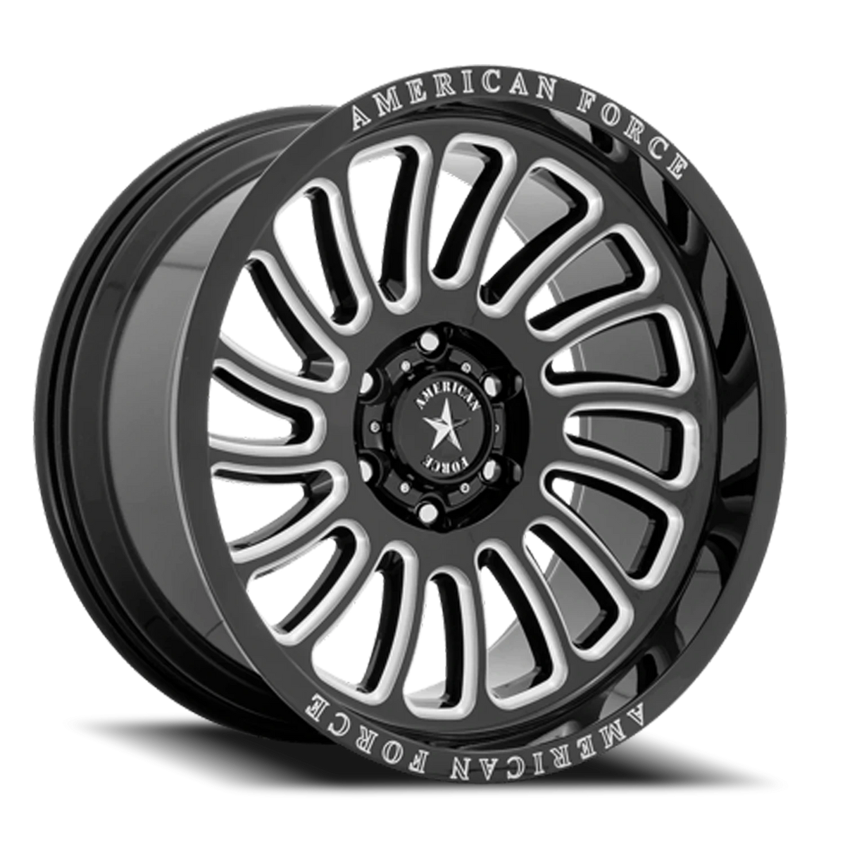 American Force AC004 Vulcan Gloss Black W/ Milled 22x10 -18 6x135mm 87.1mm - Wheelwiz