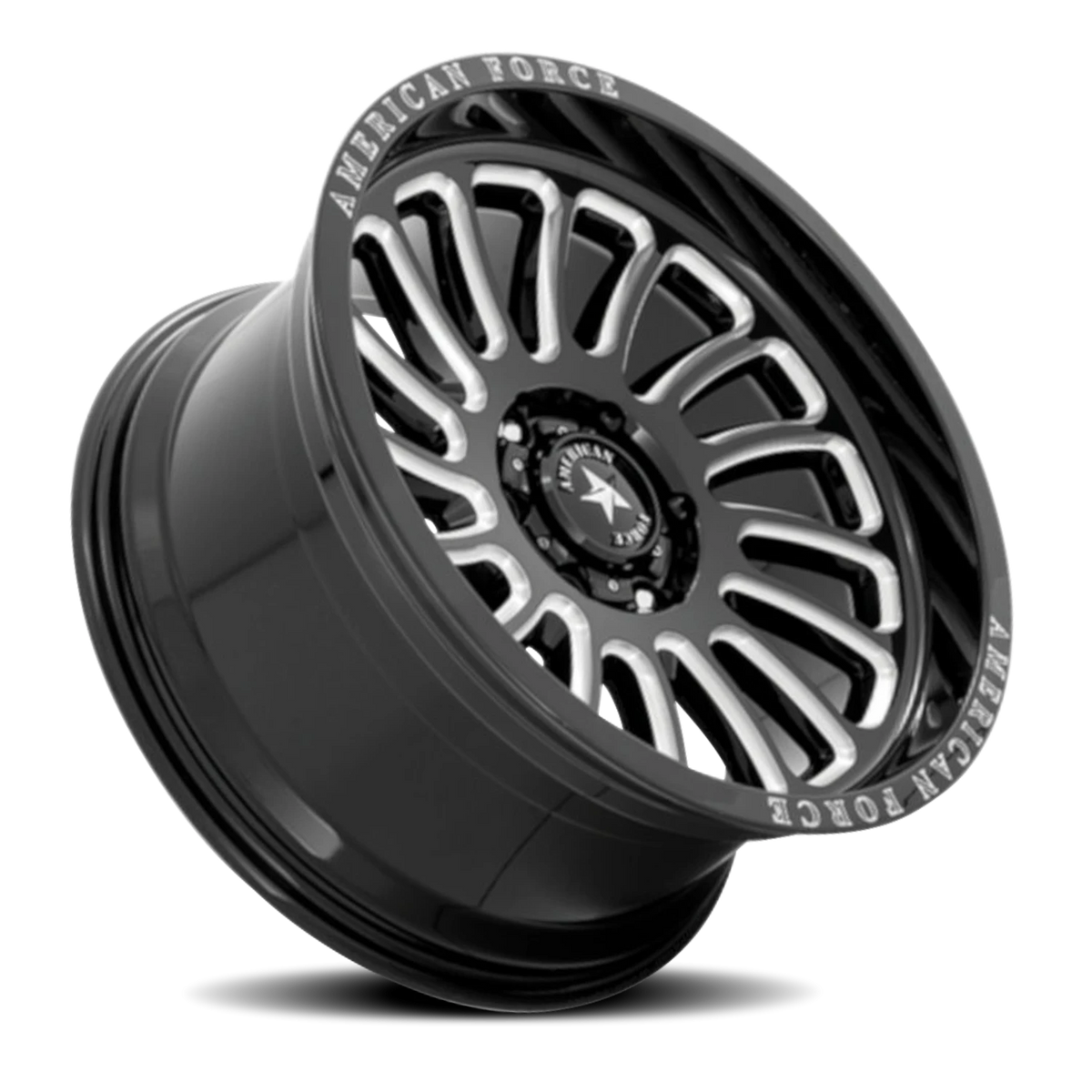 American Force AC004 Vulcan Gloss Black W/ Milled 20x10 -18 6x139.7mm 106.1mm - Wheelwiz