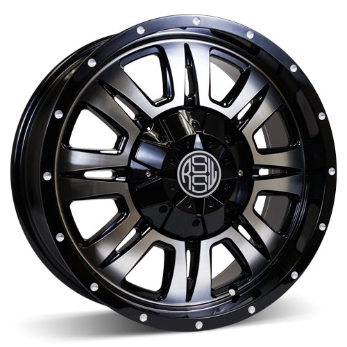 RSSW Heritage Gloss black, machined face 18x8 +15 5x139.7mm 77.8mm