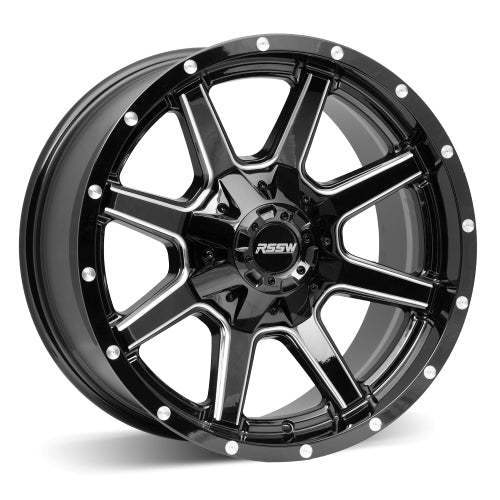RSSW Titan Gloss Black Machine Face 17x9  6x135mm 87.1mm - Wheelwiz