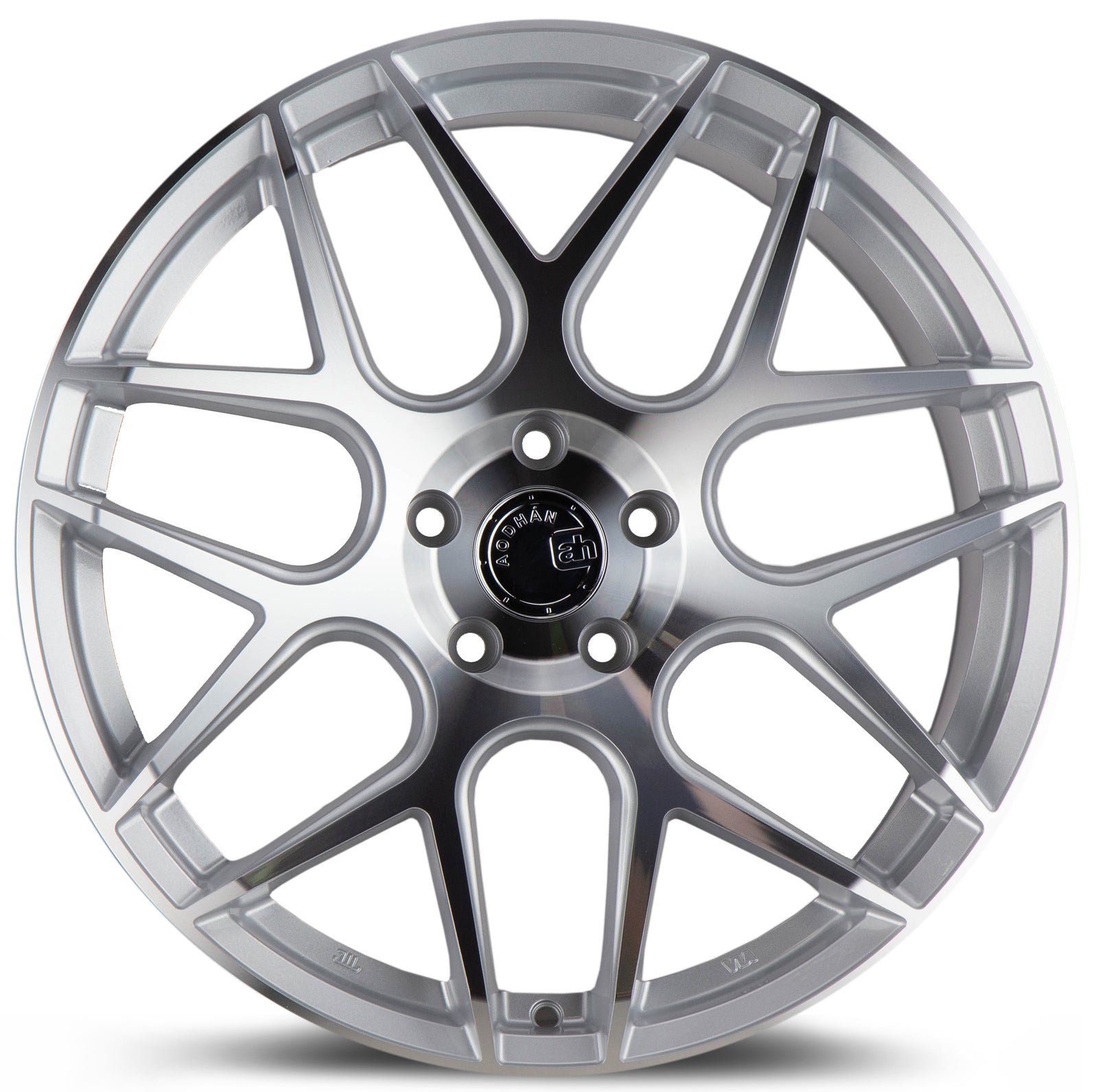 Aodhan AFF2 Gloss Silver Machined Face 20x10.5 +35 5x112 66.6mm - Wheelwiz