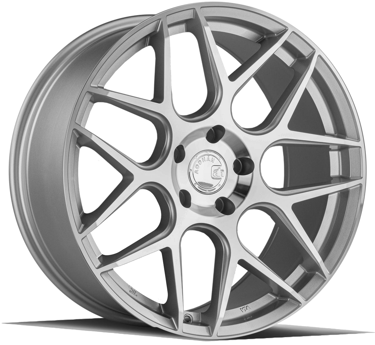 Aodhan AFF2 Gloss Silver Machined Face 20x9 +30 5x112 66.6mm - Wheelwiz