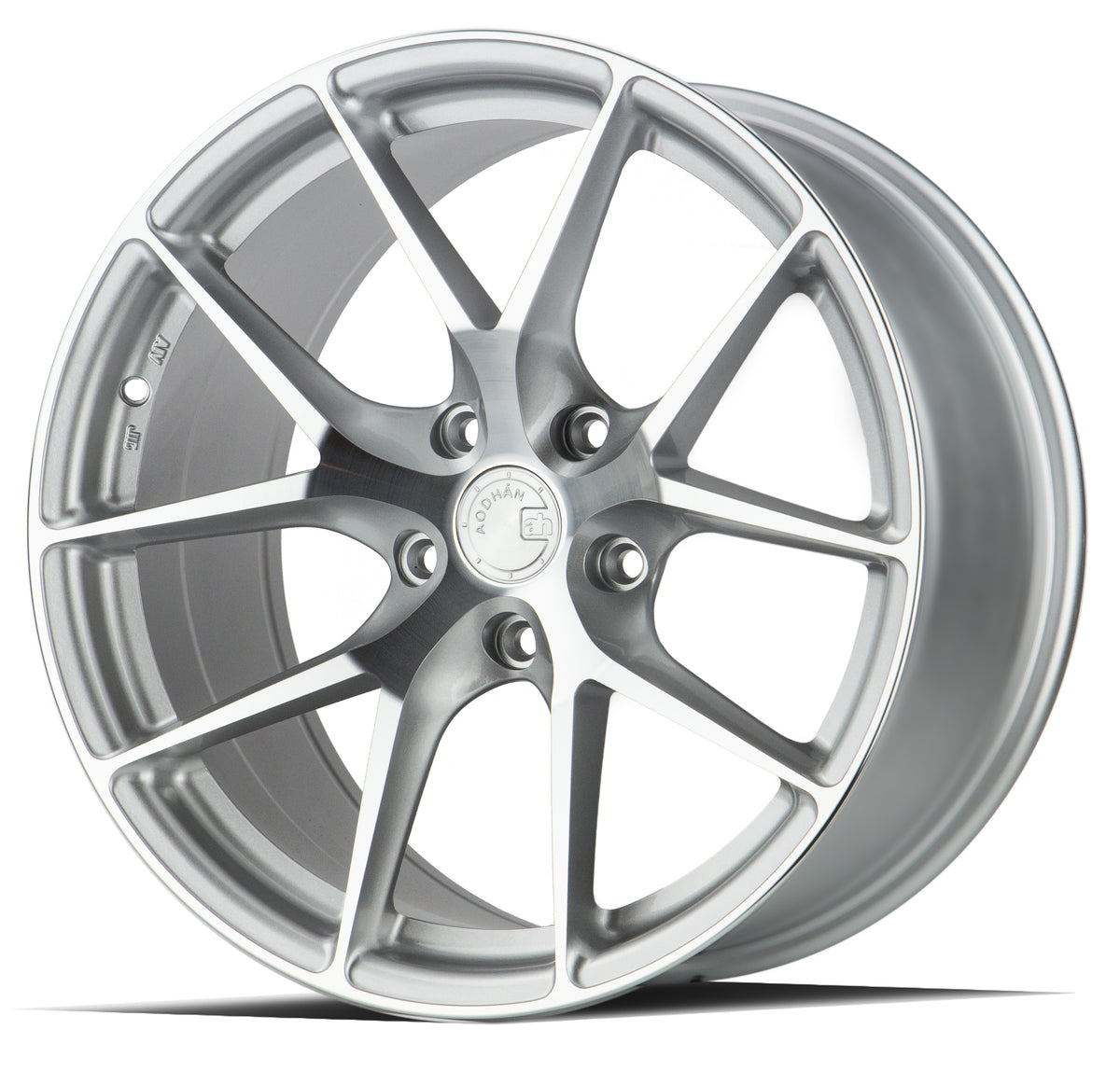 Aodhan AFF7 Gloss Silver Machined Face 20x9 +30 5x112 66.6mm - Wheelwiz