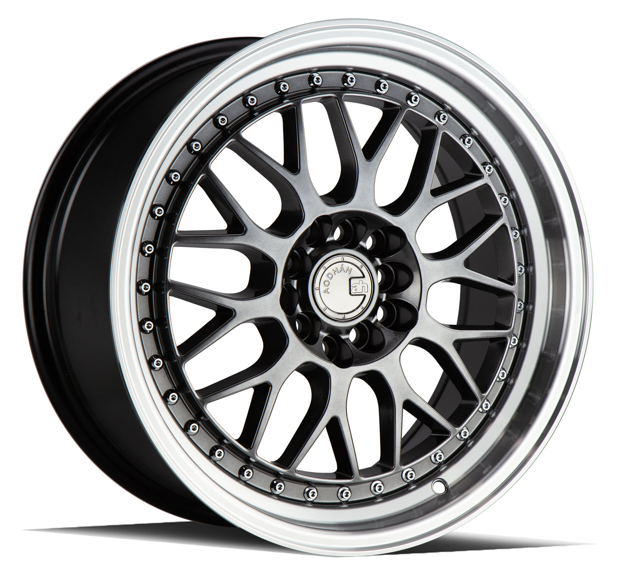 Aodhan AH02 Hyper Black w/ Machined Lip 17x8 +35 5x100|5x114.3 73.1mm - Wheelwiz