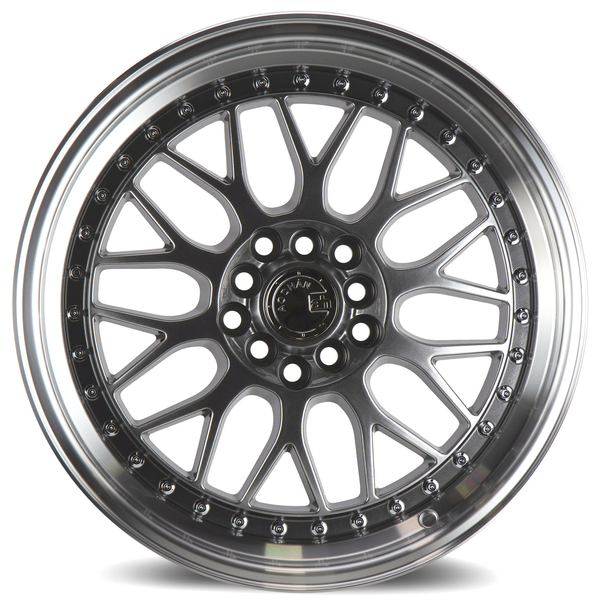 Aodhan AH02 Hyper Black w/ Machined Lip 17x8 +35 5x100|5x114.3 73.1mm - Wheelwiz