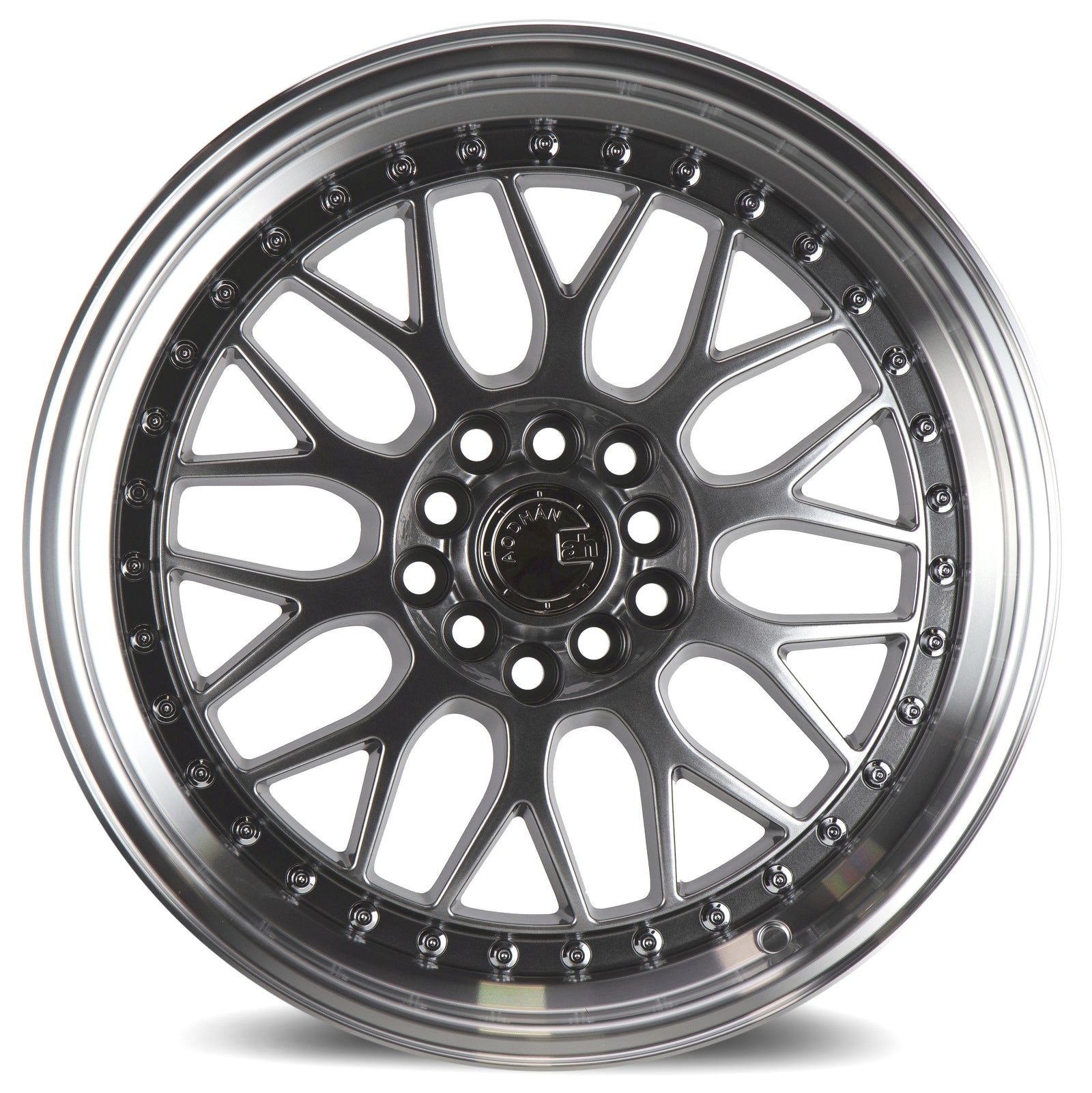 Aodhan AH02 Hyper Black w/ Machined Lip 17x8 +35 5x100|5x114.3 73.1mm - Wheelwiz