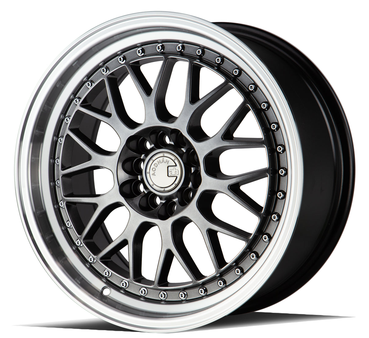 Aodhan AH02 Hyper Black w/ Machined Lip 17x8 +35 5x100|5x114.3 73.1mm - Wheelwiz