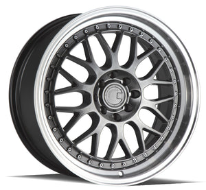 Aodhan AH02 Hyper Black w/ Machined Lip 17x8 +35 4x100|4x114.3 73.1mm - Wheelwiz