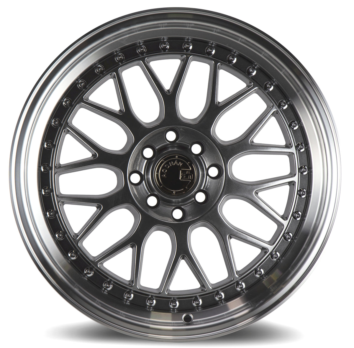 Aodhan AH02 Hyper Black w/ Machined Lip 17x8 +35 4x100|4x114.3 73.1mm - Wheelwiz