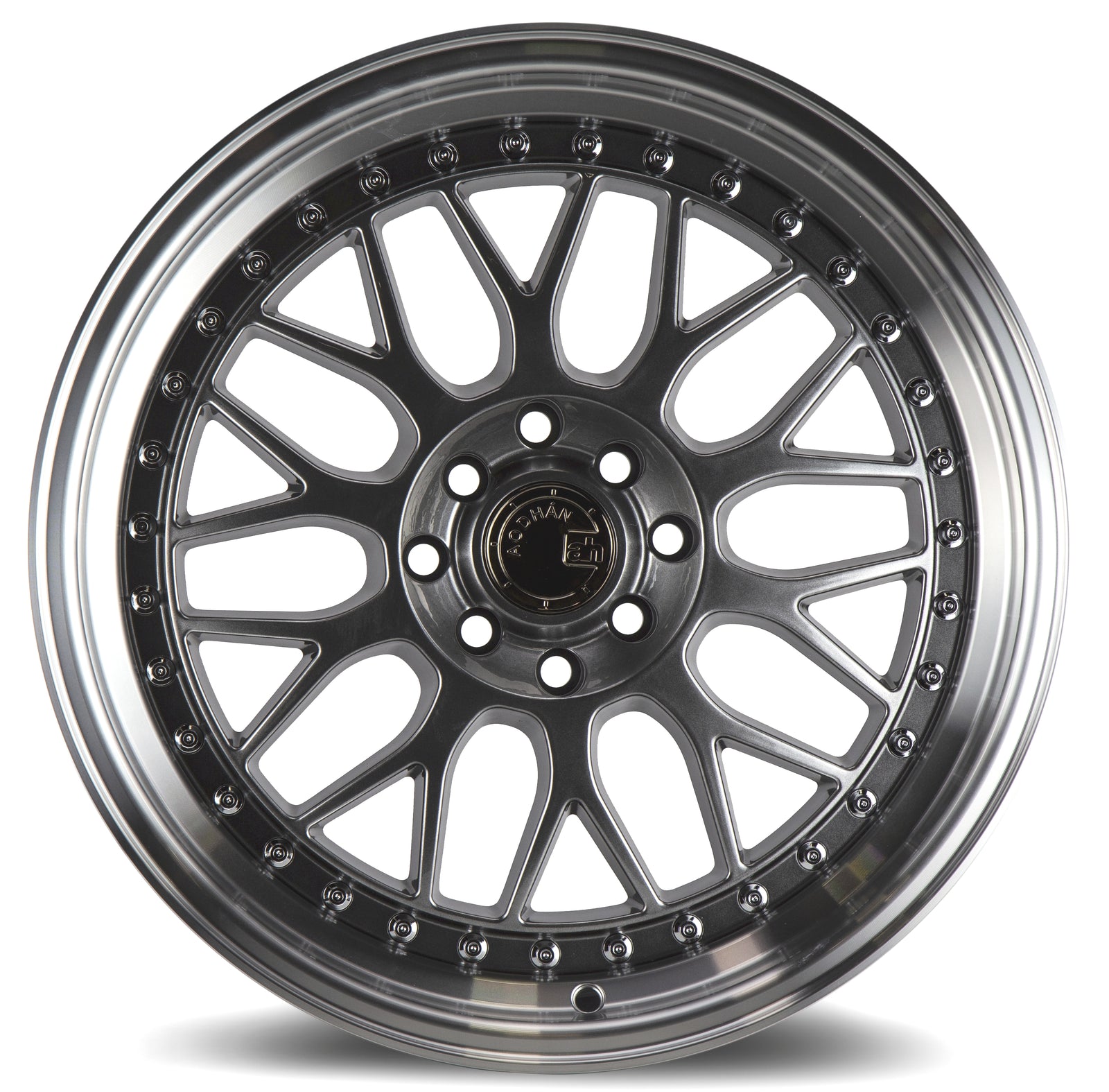 Aodhan AH02 Hyper Black w/ Machined Lip 17x8 +35 4x100|4x114.3 73.1mm - Wheelwiz