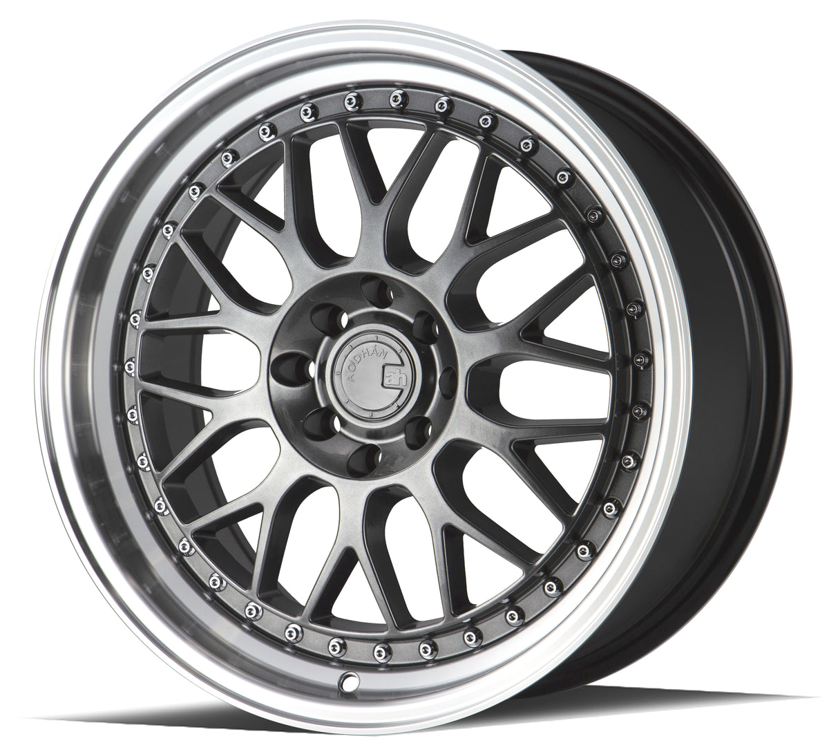 Aodhan AH02 Hyper Black w/ Machined Lip 17x8 +35 4x100|4x114.3 73.1mm - Wheelwiz