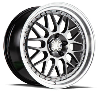 Aodhan AH02 Hyper Black w/ Machined Lip 18x8.5 +35 5x114.3 73.1mm