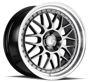 Aodhan AH02 Hyper Black w/ Machined Lip 18x8.5 +35 5x120 72.6mm - Wheelwiz