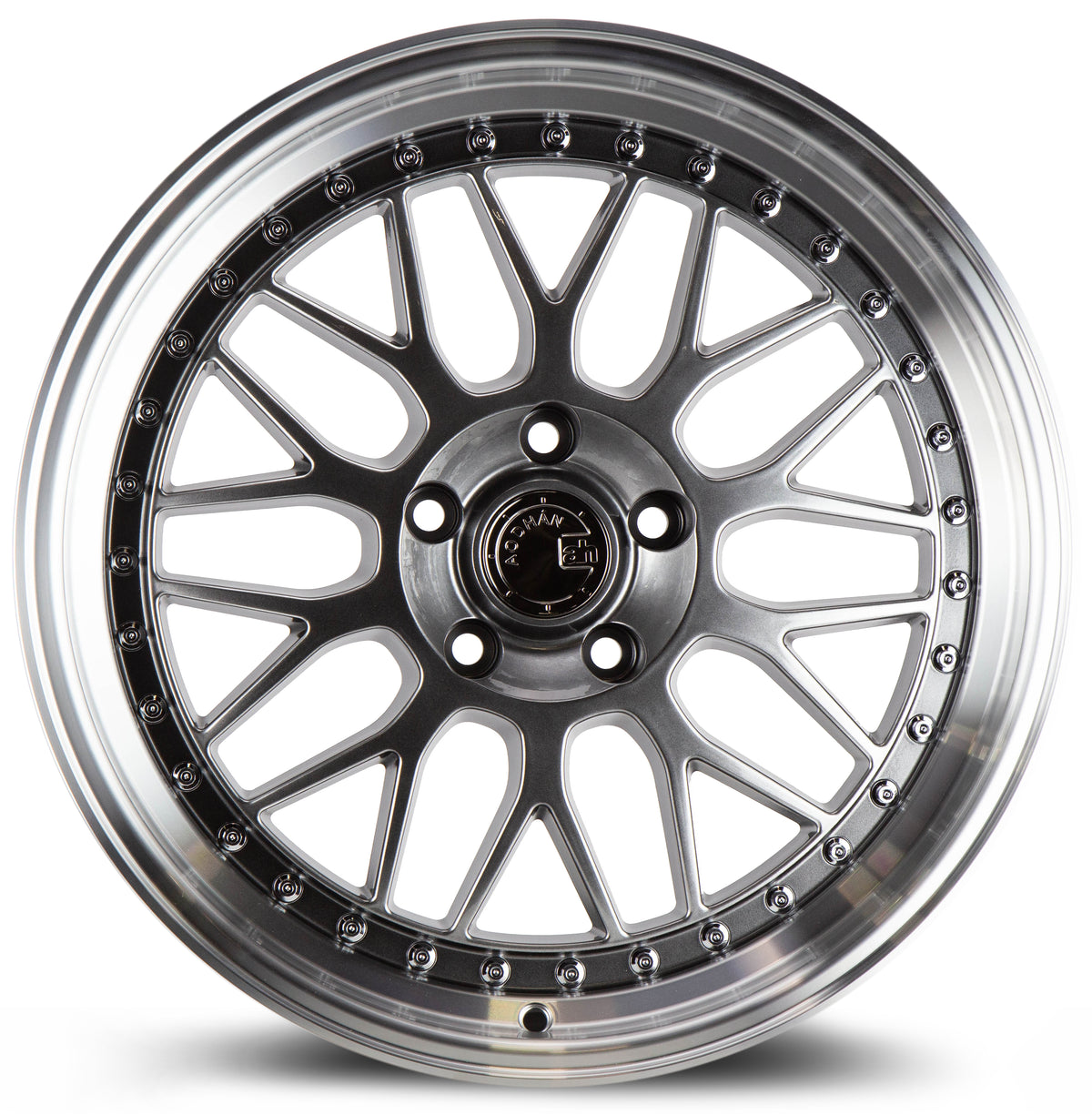 Aodhan AH02 Hyper Black w/ Machined Lip 18x8.5 +35 5x114.3 73.1mm - Wheelwiz