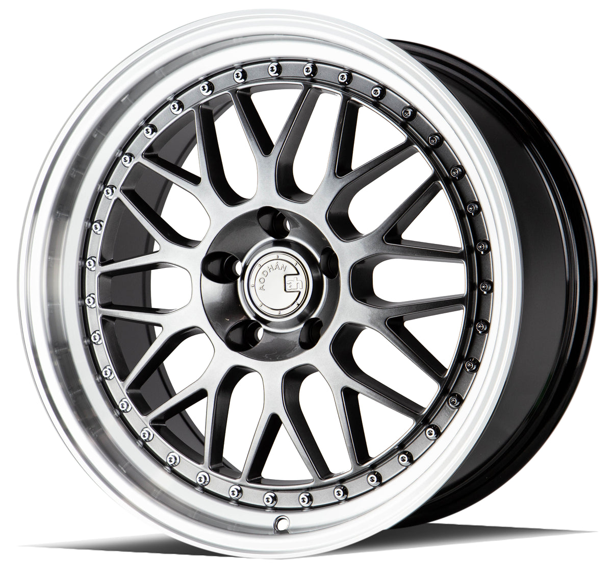 Aodhan AH02 Hyper Black w/ Machined Lip 18x8.5 +35 5x100 73.1mm - Wheelwiz