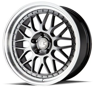 Aodhan AH02 Hyper Black w/ Machined Lip 18x8.5 +35 5x100 73.1mm - Wheelwiz
