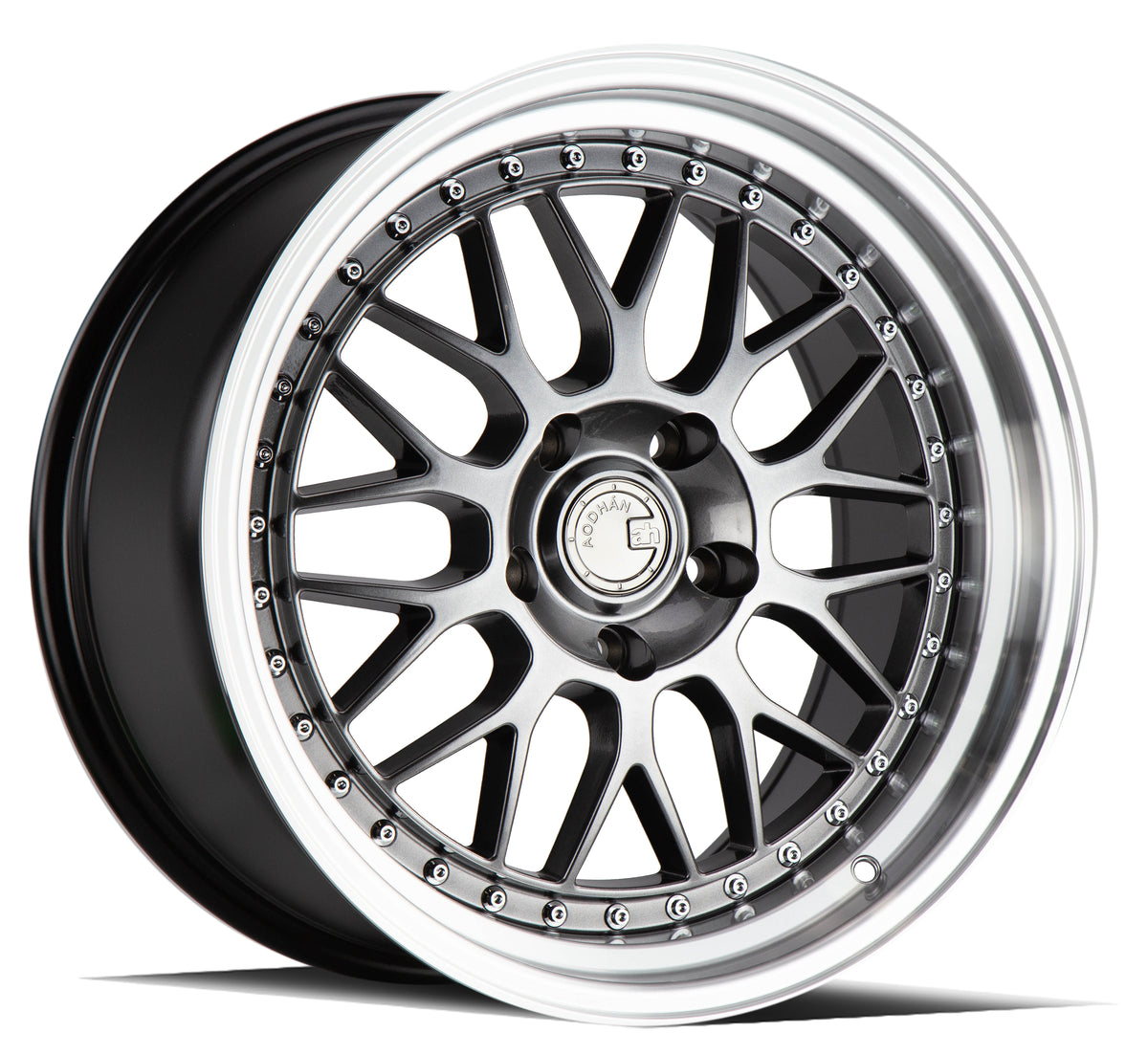 Aodhan AH02 Hyper Black w/ Machined Lip 18x9.5 +30 5x114.3 73.1mm - Wheelwiz