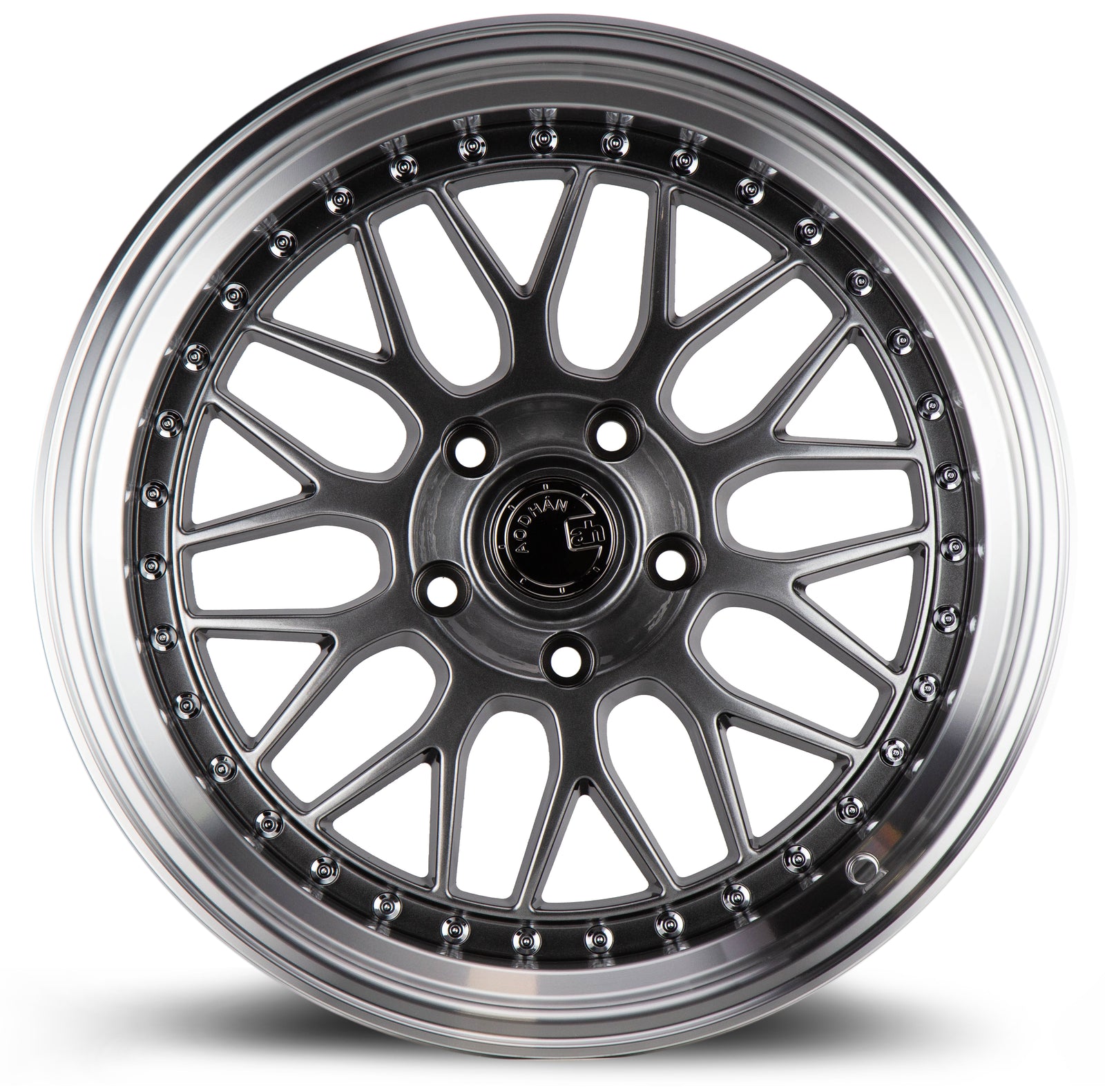 Aodhan AH02 Hyper Black w/ Machined Lip 18x9.5 +30 5x114.3 73.1mm - Wheelwiz