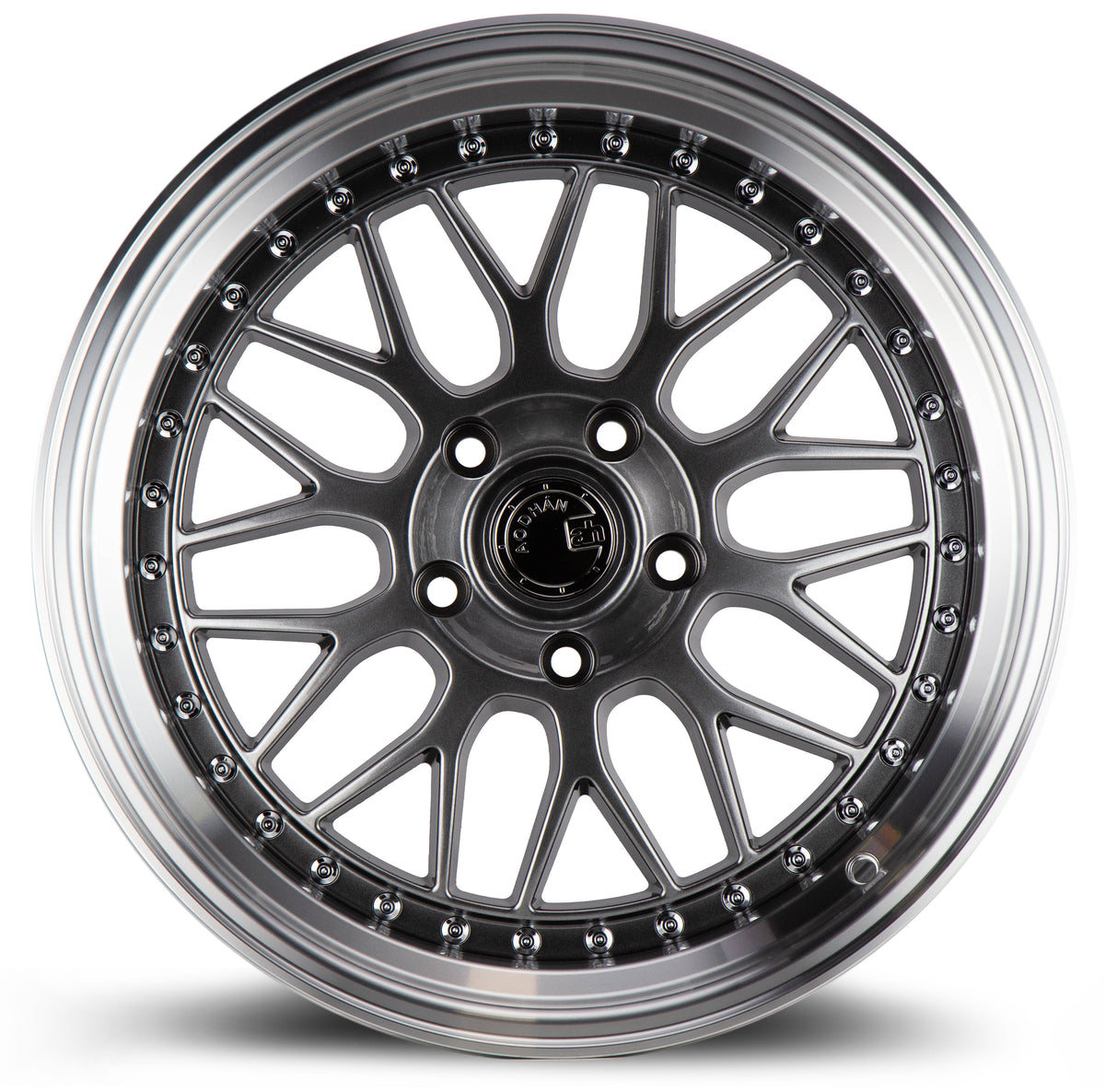 Aodhan AH02 Hyper Black w/ Machined Lip 18x9.5 +35 5x100 73.1mm - Wheelwiz