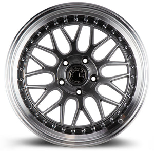 Aodhan AH02 Hyper Black w/ Machined Lip 18x9.5 +35 5x100 73.1mm - Wheelwiz