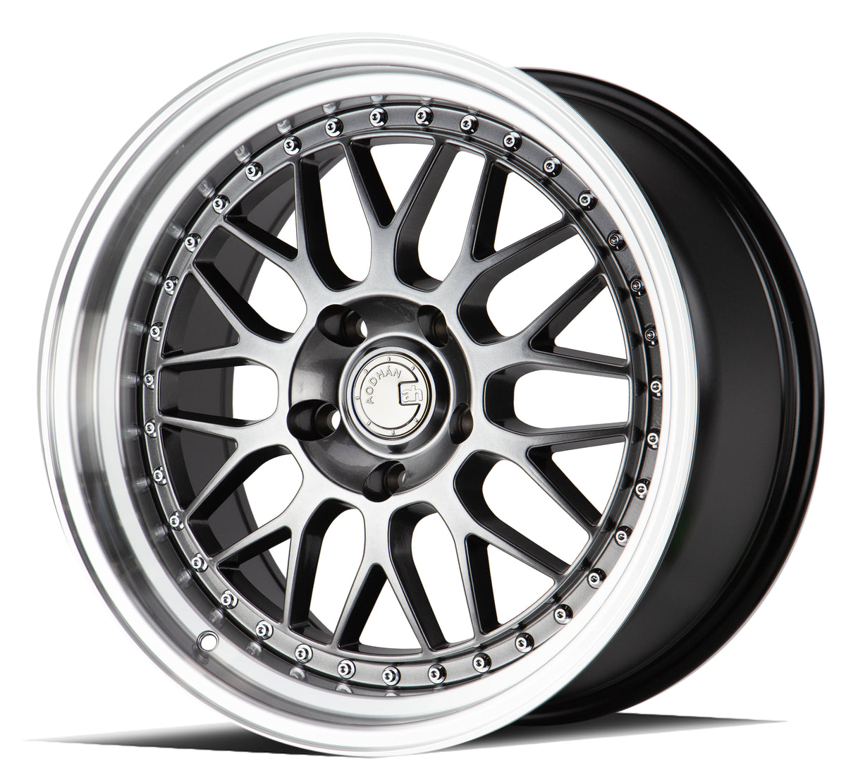 Aodhan AH02 Hyper Black w/ Machined Lip 18x9.5 +30 5x114.3 73.1mm - Wheelwiz